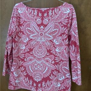 Talbots Deep pink and White Paisley Blouse